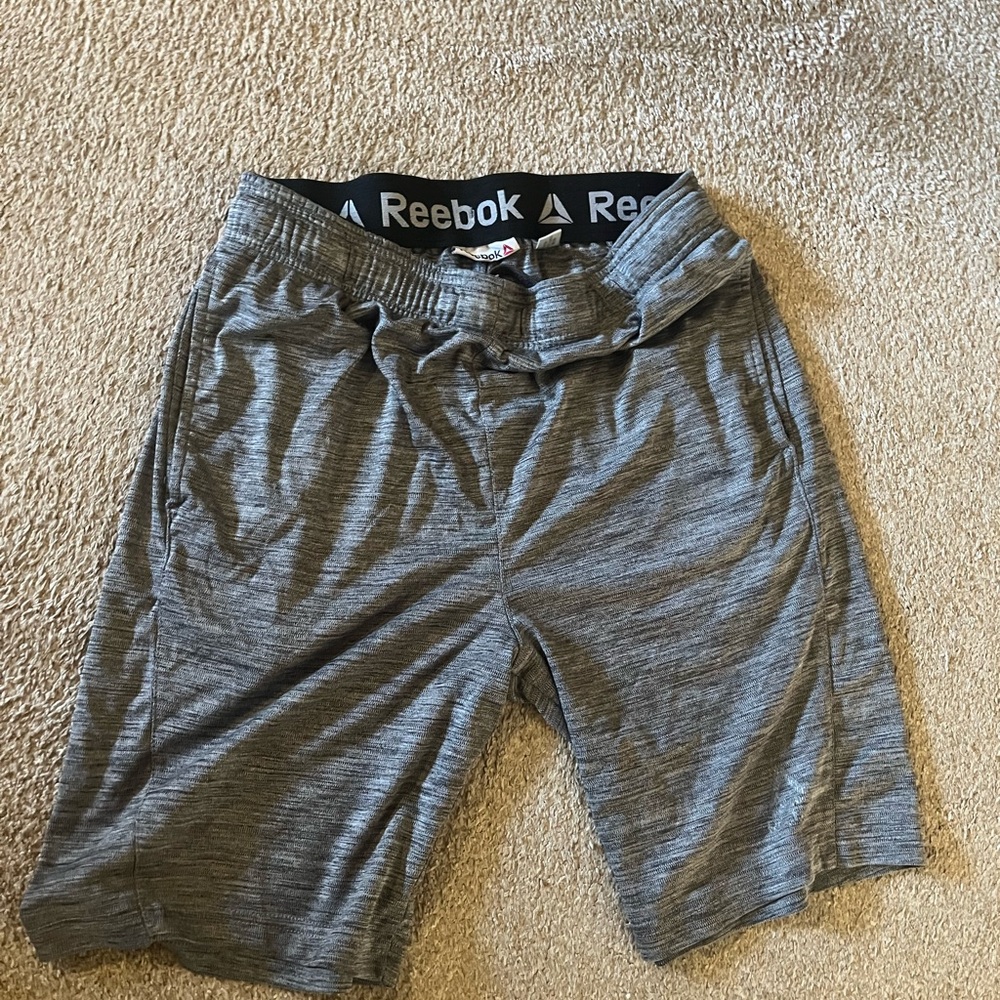 Reebok Gray Athletic Shorts with Elastic Waistband